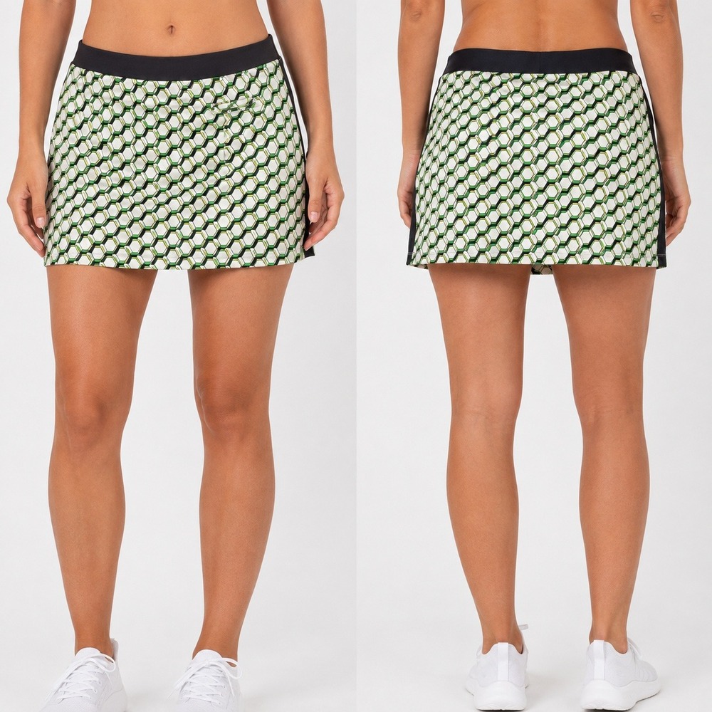 Tail Activewear Golf Skort Green Geometric Honeycomb Print Athletic Skirt Small